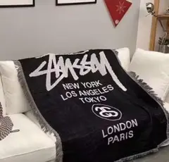 Stussy ブラックブランケット 都市名プリント