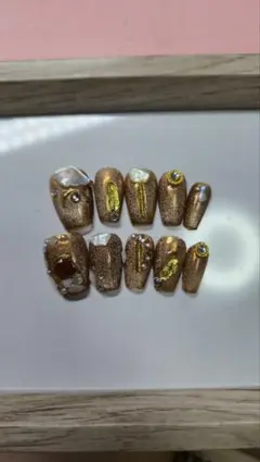 ゴールドグラデーションネイルチップセット