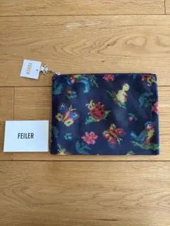 FEILER ハイジ　ネイビー フラットポーチ