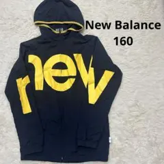 new balance ウインドブレーカー　パーカー160 ネイビー/イエロー