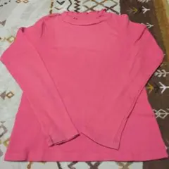 UNIQLO☆ピンク フリルネック 長袖カットソー 140cm