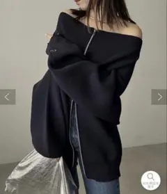 カプリシューレマージュ　ダブルジップボートネックニット 先着順〉【C.L】Wジップボートネックニット | CAPRICIEUX LE'MAGE