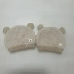 【値下げ中】ベビー 帽子 クマ耳 クマのワッペン付き 2個セット