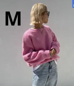 しまむら カラービッグニットプルオーバー（ANNA） ピンク M