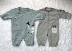 恐竜刺繍ロンパース2点セット