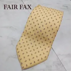 フェアファクス　ネクタイ　黄色　ペイズリー柄　シルク　絹【n101】