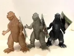 希少 東宝怪獣シリーズ 初代ゴジラ、限定ブラック・ブラウン クリアソフビ 現状品