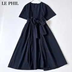 洗える】美品♡ルフィル ウエストリボン Vネックワンピース ロング丈 S 