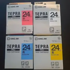 KING JIM TEPRA PRO テープカートリッジ 24mm 4色セット