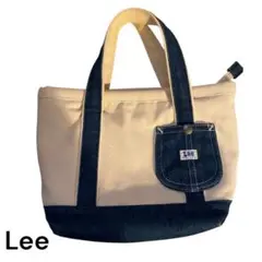Lee リー トートバッグ レディース メンズ ベージュ/ネイビー
