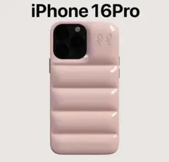 iPhone16Pro対応ケース　韓国っぽ　ピンク　ぷっくり　モコモコカワイイ