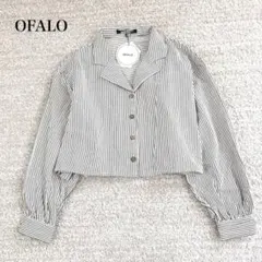 新品タグ付き オファロ テーラードジャケット クロップド ストライプ柄 ゆったりのサムネイル