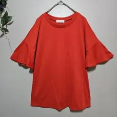 【GREENDALE GARNET 】フレア袖 半袖Tシャツ レッド Mのサムネイル