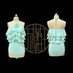 【美品】社交ダンス トップス 練習着 M ミント ブルーのサムネイル