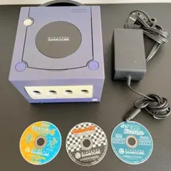 Nintendo ゲームキューブ 本体 ソフト3点 ACアダプター付き