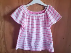 GAP KIDS ピンク 白 ボーダー ノースリーブ トップス 女の子