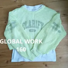 GLOBAL WORK メッシュ長袖カットソー 160