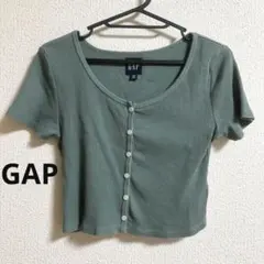 GAP ギャップ ピチTシャツ 半袖カーディガン ショートトップ グリーンのサムネイル