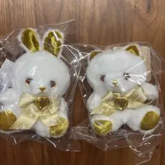 ゴールドとシルバーなお友達　くま　うさぎ