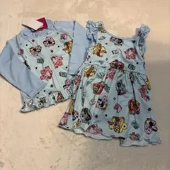 新品　ラッシュガード　水着　セットアップ　ディズニー　プリンセス　水色