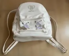 リボン装飾付ホワイトリュック