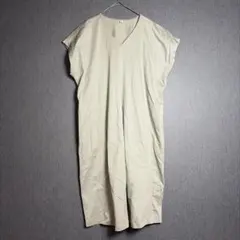 UNIQLO ノースリーブ ロングワンピース ベージュ M Vネック