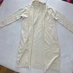 DouDou クリーム色 ロングカーディガン　レディース　羽織　秋服