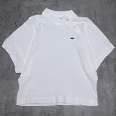 ラコステ　LACOSTE 変形　キモノスリーブ　ホワイト　ポロシャツ　36サイズ