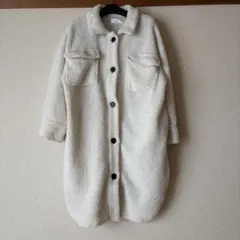 socolla ソコラ　アイボリー ボア　フリース　ジャケット ロング丈