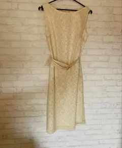 結婚式 レディースワンピース ボレロ付き レモンイエロー 11号