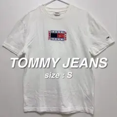 トミージーンズ TOMMY JEANS Tシャツ S ホワイト 刺繍ロゴ メンズ