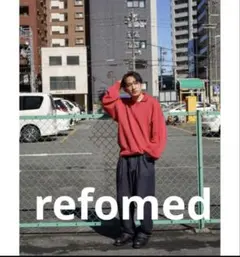 最終値下げ　refomed /OLD MAN KNIT POLO 1ldk 2026年最新】refomed カラー：レッド系 メンズ ニット・セーターの人気