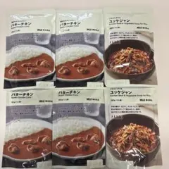 無印良品 レトルト食品 6点セット(バターチキンカレー×4・ユッケジャン×2)のサムネイル