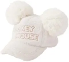 ディズニーリゾート ミッキーマウス キャップ ファーキャップ ホワイト