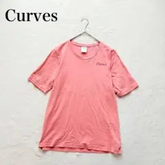 【カーブス】半袖 Tシャツ（M）ロゴ刺繍 ジム クルーネック 半袖 シンプル 綿