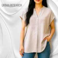 URBAN RESEARCH アーバンリサーチ ストライプ Vネックトップス Mのサムネイル