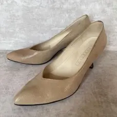 ヨシト ブイカット ポインテッドトゥ パンプス 23cm ベージュ