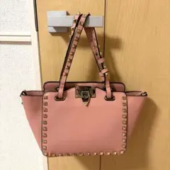 大値下げ中 ピンク色 レザートートバッグ