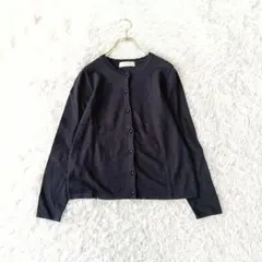 東京スタイルAylesbury コットンカシミヤ長袖 カーディガン ネイビー Mのサムネイル
