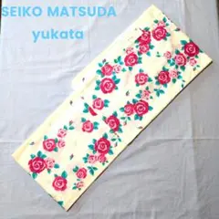 SEIKO MATSUDA 松田聖子 ブランド浴衣 薔薇・ドット柄 ピンク - メルカリ