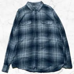 00s George ネイビー　XL tall チェック柄　フランネルシャツ