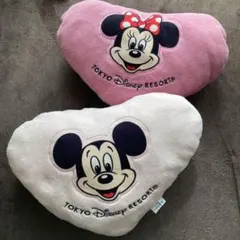 ディズニー ミッキーミニー ハート型クッション 2点セット