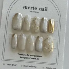 現品　ブライダルネイル　ゴールド　ミラー　フラワー　結婚式　ウェディング　ネイル