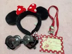【まとめ売り】ミニーちゃんセット カチューシャ、サングラス、パスケース