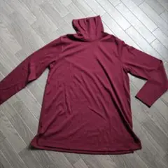 Lands' End バーガンディ タートル長袖 Tシャツ