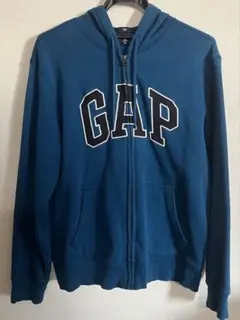 ジップパーカー 青