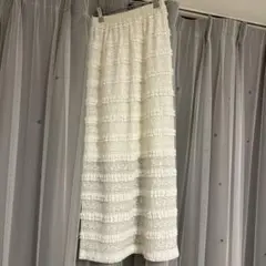 《新品未使用タグ付き》リリアンカラット タイトロングスカート レース ホワイト