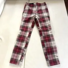 H&M レディース　チェックパンツ　レッド系　Mサイズのサムネイル