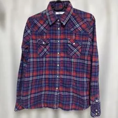 Back number レディース　チェックシャツ　ネルシャツ　L レッド系