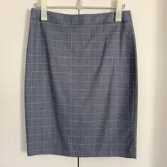 【タグ付き】BANANA REPUBLIC ネイビーチェック柄タイトスカート 6
